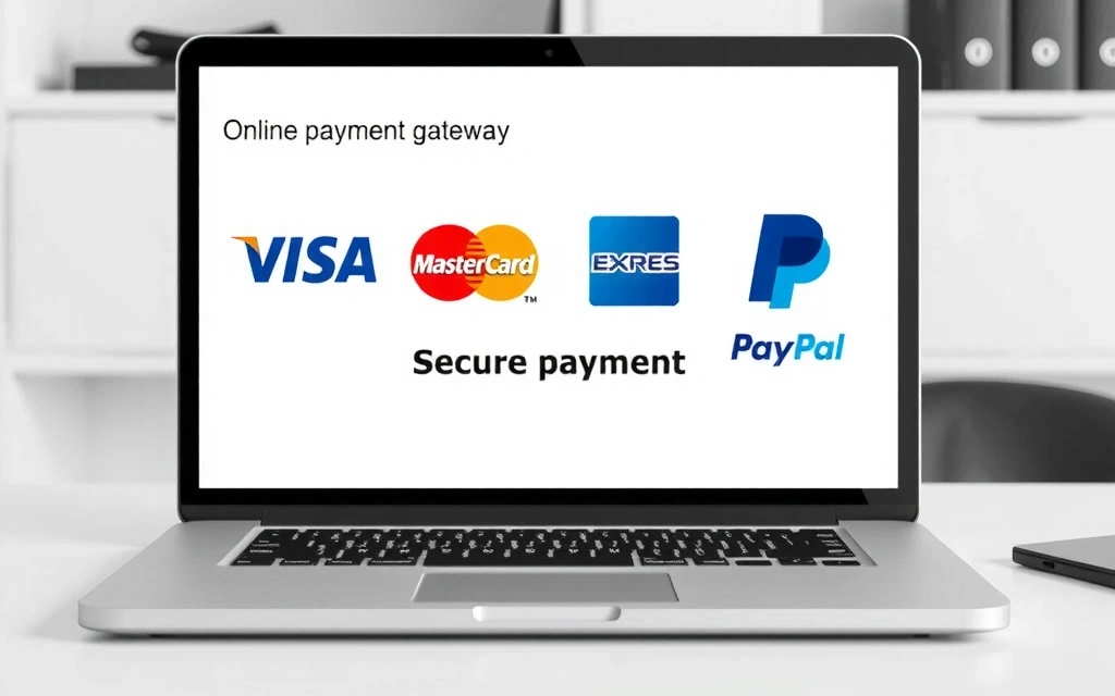 A secure online payment gateway interface with various credit card logos.